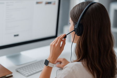 Secrétaire Phone-Help gérant un agenda médical en ligne